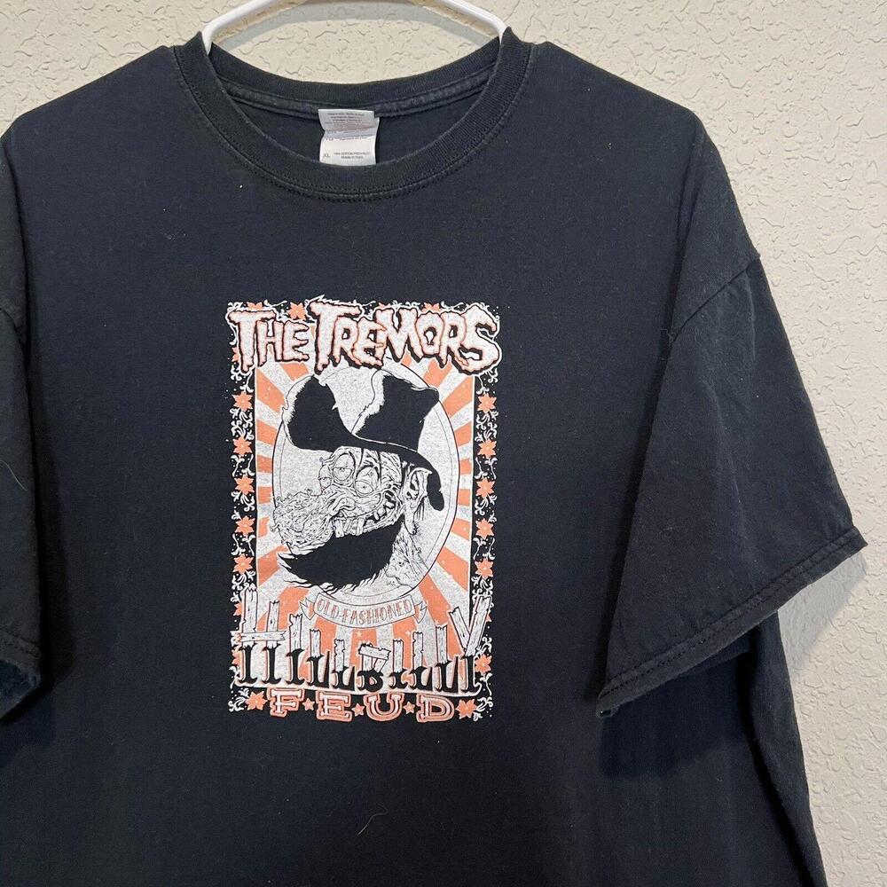 Vintage 00s The Tremors‎ “Old Fashioned Hillbilly Fued” Rockabilly Shirt Size XL